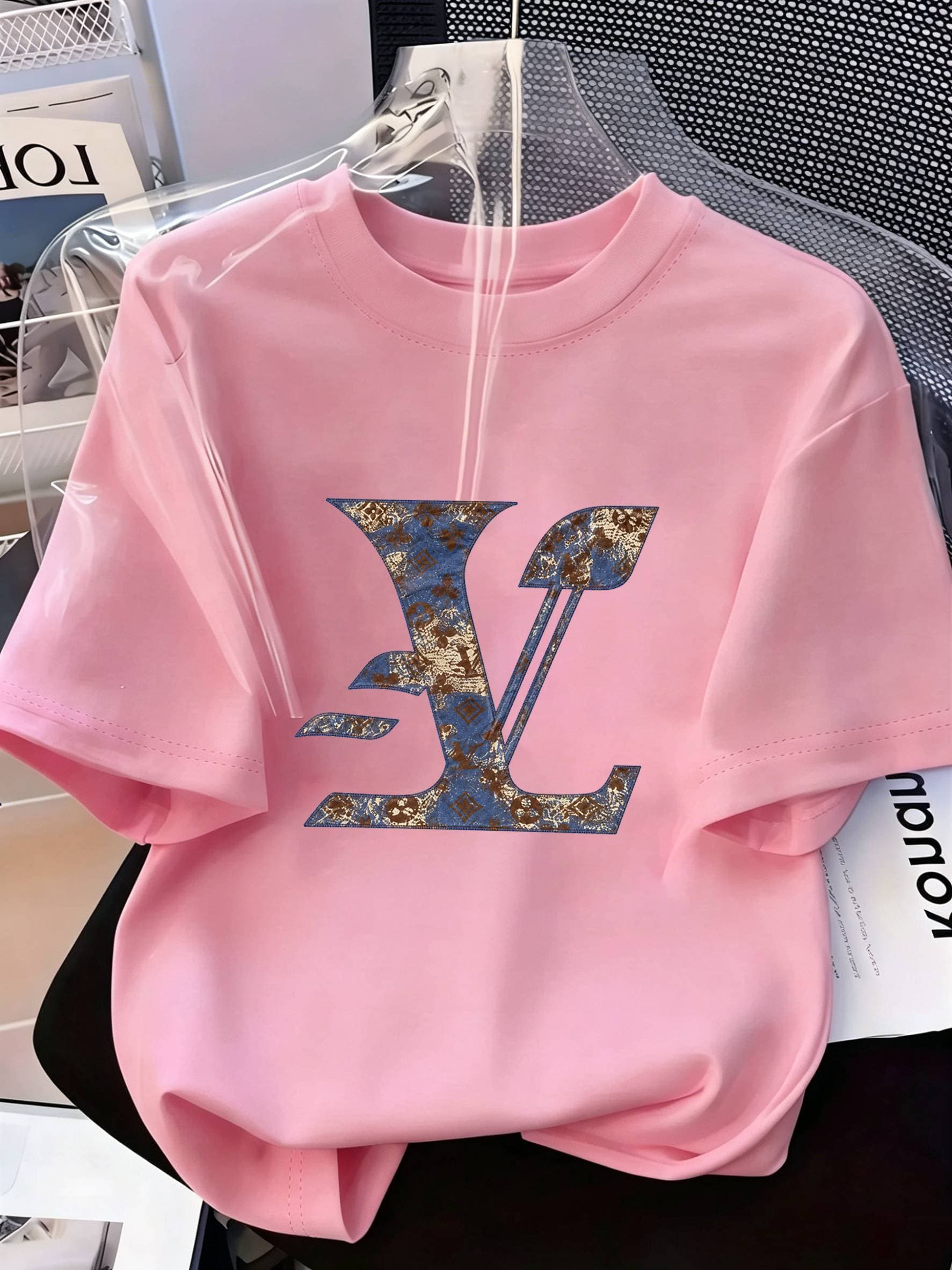 T-shirt tendance été 2026, coupe ample, manches courtes, imprimé
