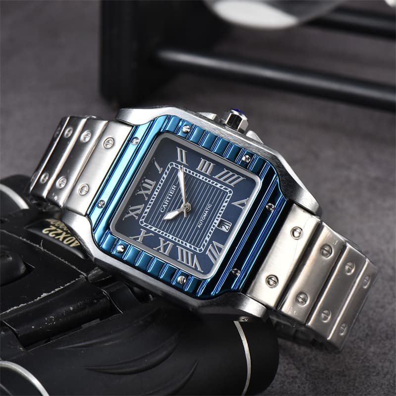 Montre à Quartz pour hommes, de haute qualité, pour loisirs, affaires, étanche, calendrier, petite montre carrée, tendance, bracelet en acier