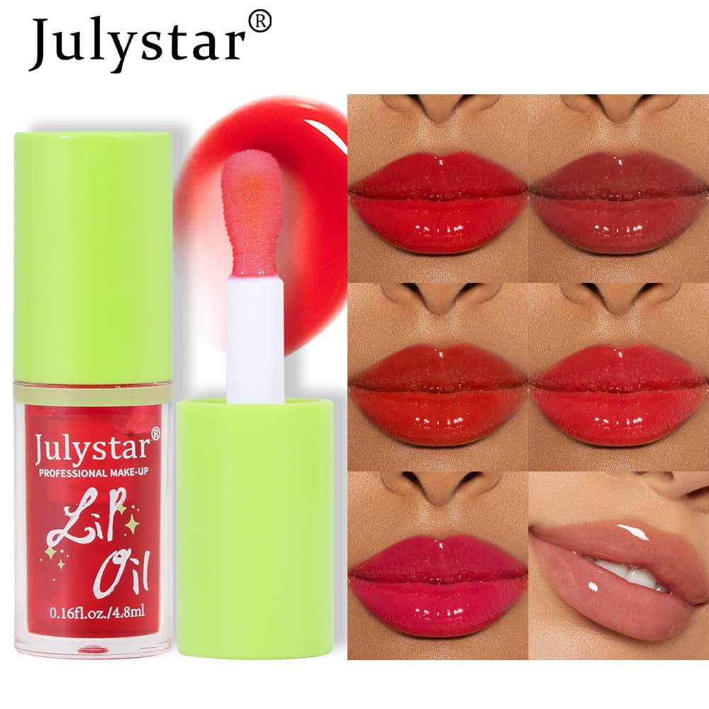 Beautiful makeup, long-lasting moisturizing, transparent water gloss oil, moisturizing and fruity lips, mirror shaped