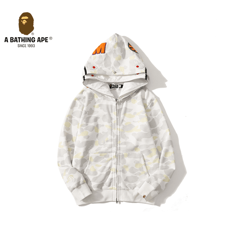 A BATHING APE ABC CAMO High Quality Pure Cotton Version Luminous Spots SHARK FULL ZIP HOODIE MENS AND WOMEN