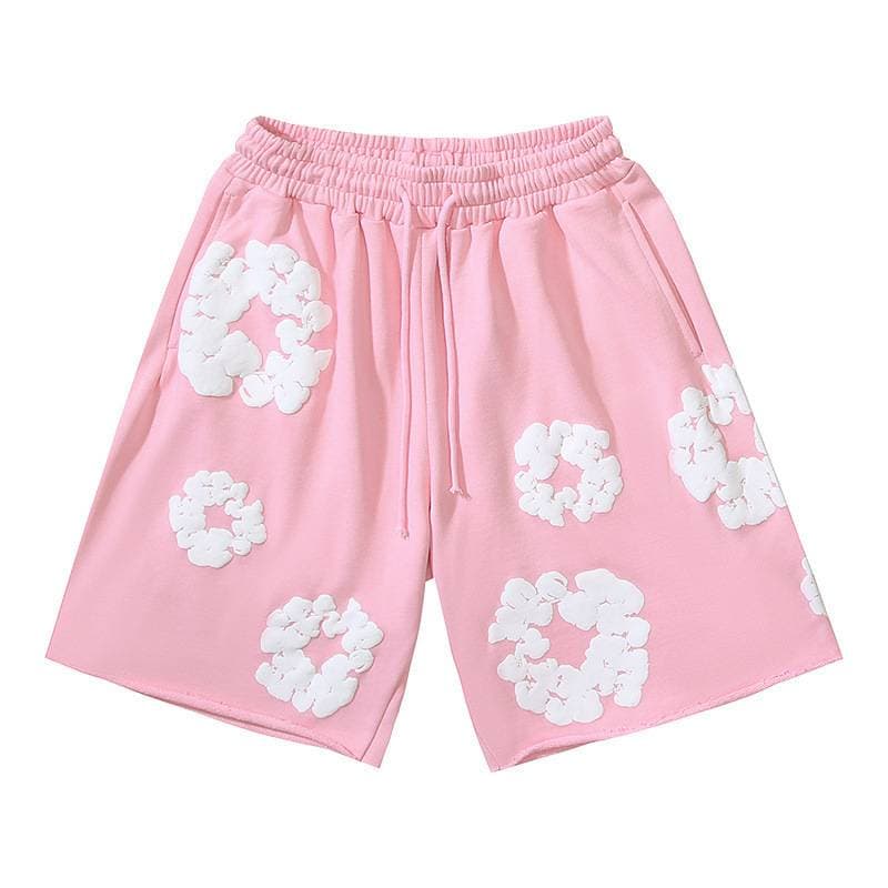 Shorts pour hommes, tendance été 2025, shorts décontractés en coton imprimé mousse