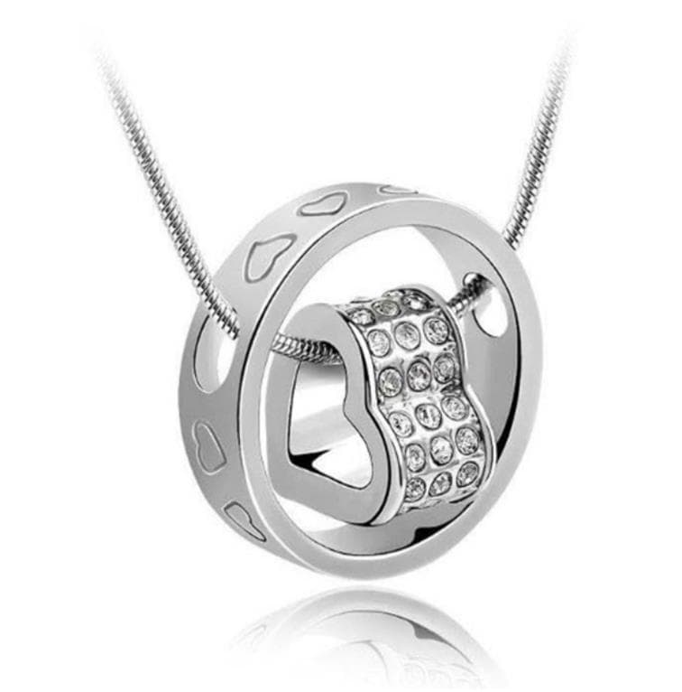 Classcial 18K Gold/Platinum Plated Heart/Love Pendant Necklaces Austrian Crystal Fashion Costume Women Necklaces Jewelry For Women