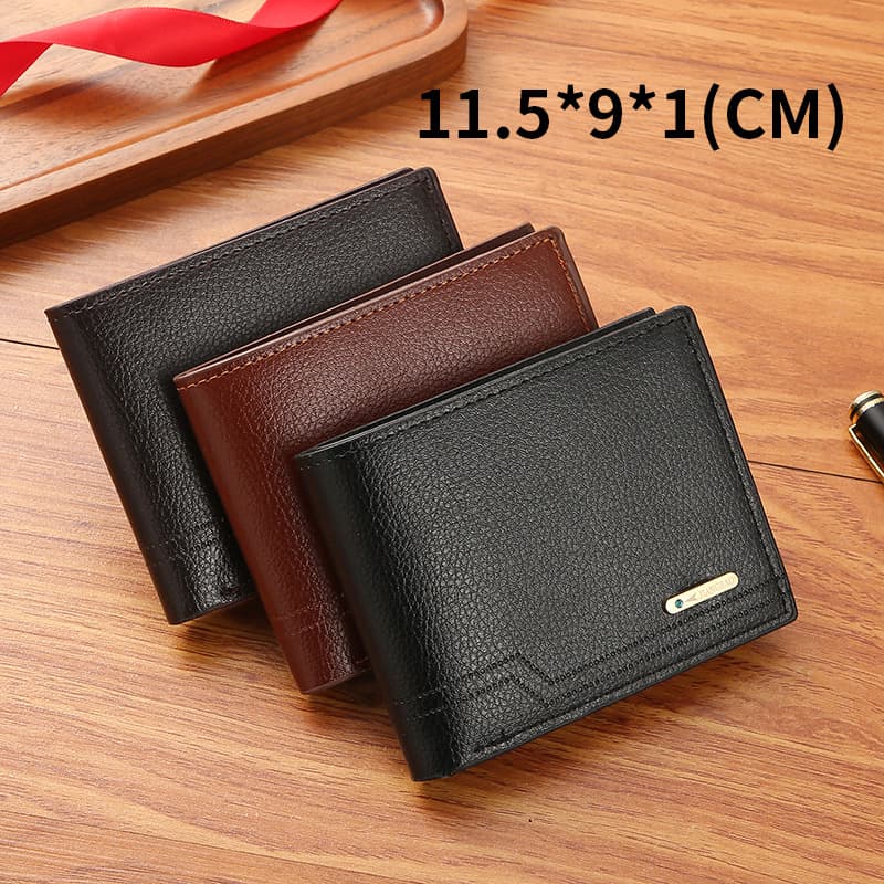 Men's wallet, men's short wallet, fashionable and casual soft wallet, multiple card slots, large capacity, small wallet