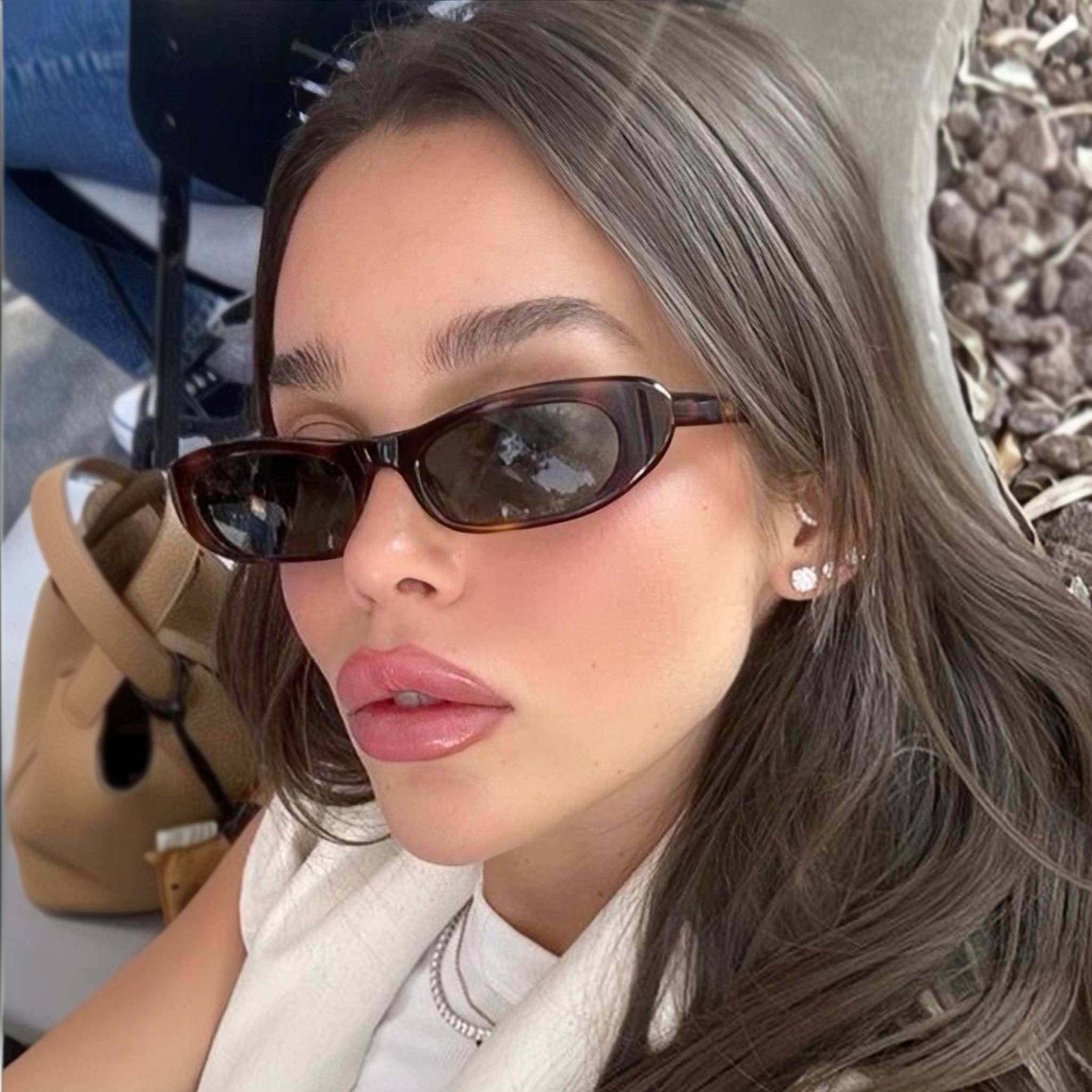 Retro Small Sunglasses for Women Tiny Narrow Fashion Sun Glasses