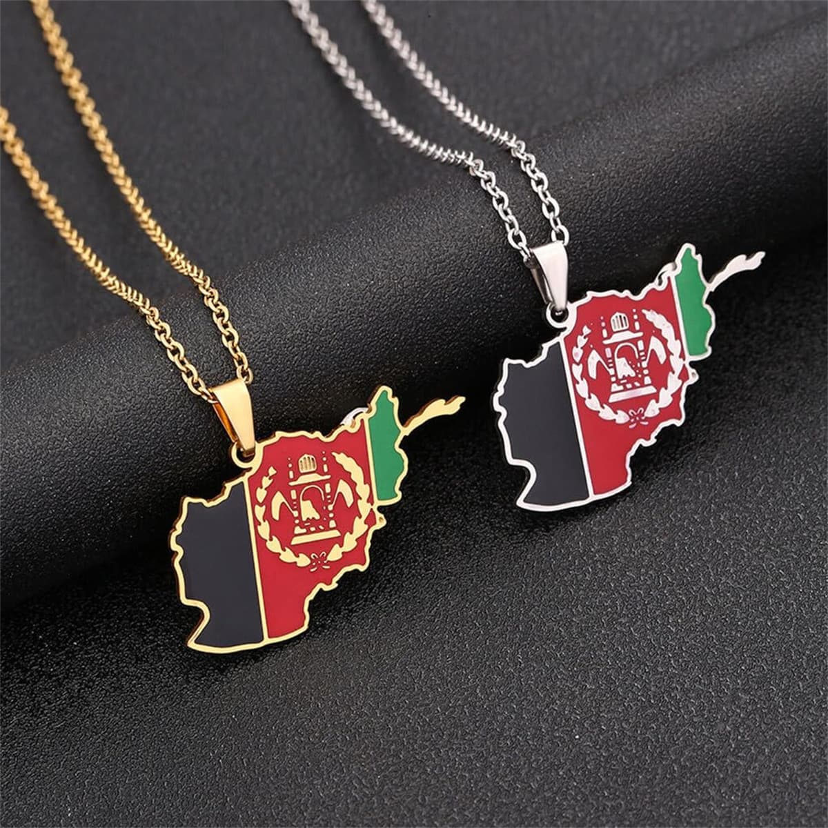 Chain Necklaces Stainless Steel Afghanistan Map Sweater Chain Jewelry Trendy And Unique Titanium Steel Necklace