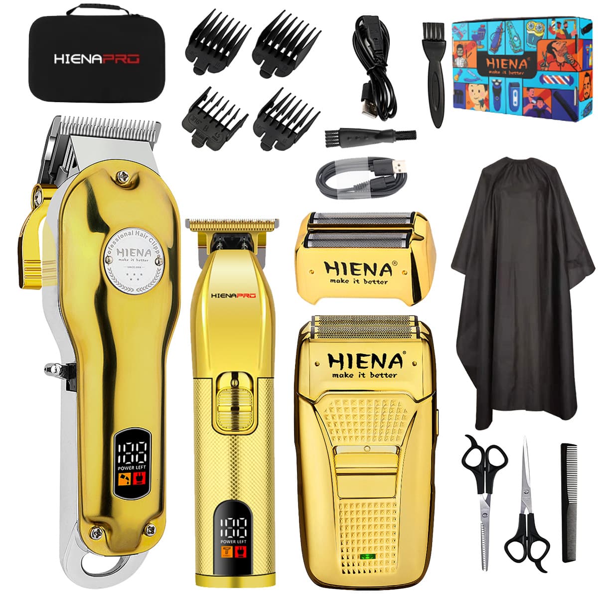 men's professional hair salon hair clipper LCD digital display Hair Clipper suit Rechargeable Hair Clipper
