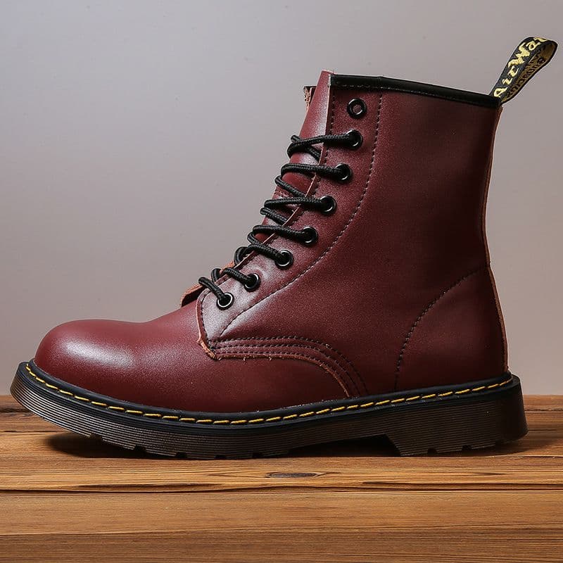 Chaussures Martin classiques à 8 trous pour hommes, bottes de travail montantes style couple DR, style britannique décontracté en cuir véritable
