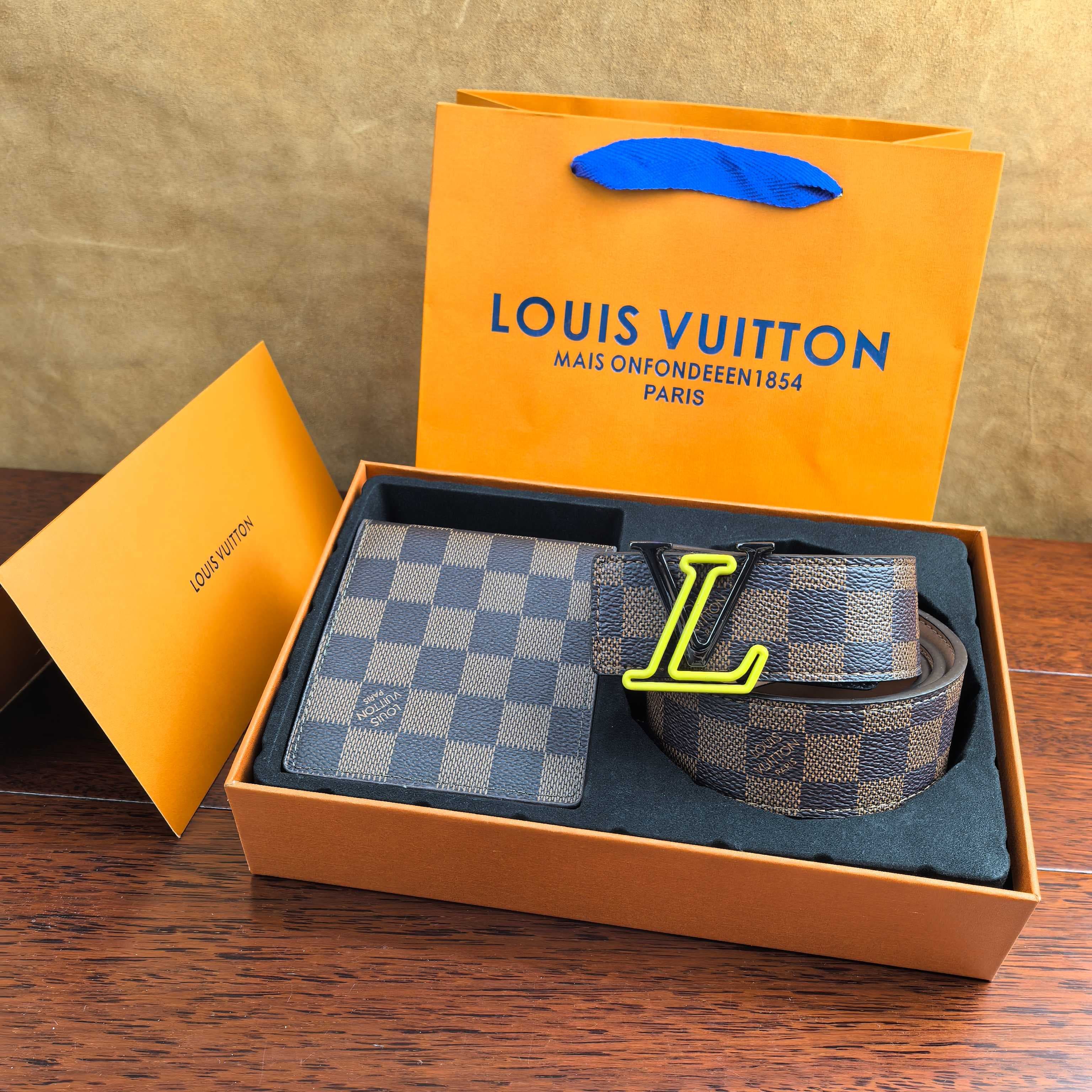 Coffret cadeau - Combinaison portefeuille et ceinture pour homme, luxueuse et tendance