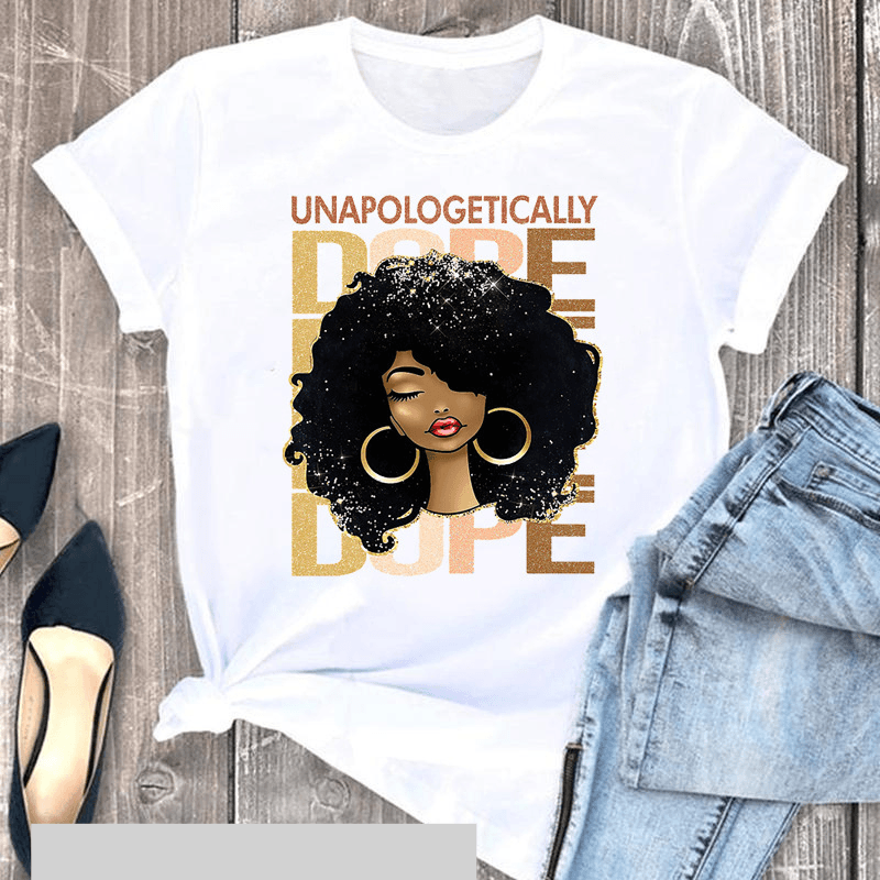 Women's Queen Girls Letter T-shirt Vintage Fashion Plus Size Top