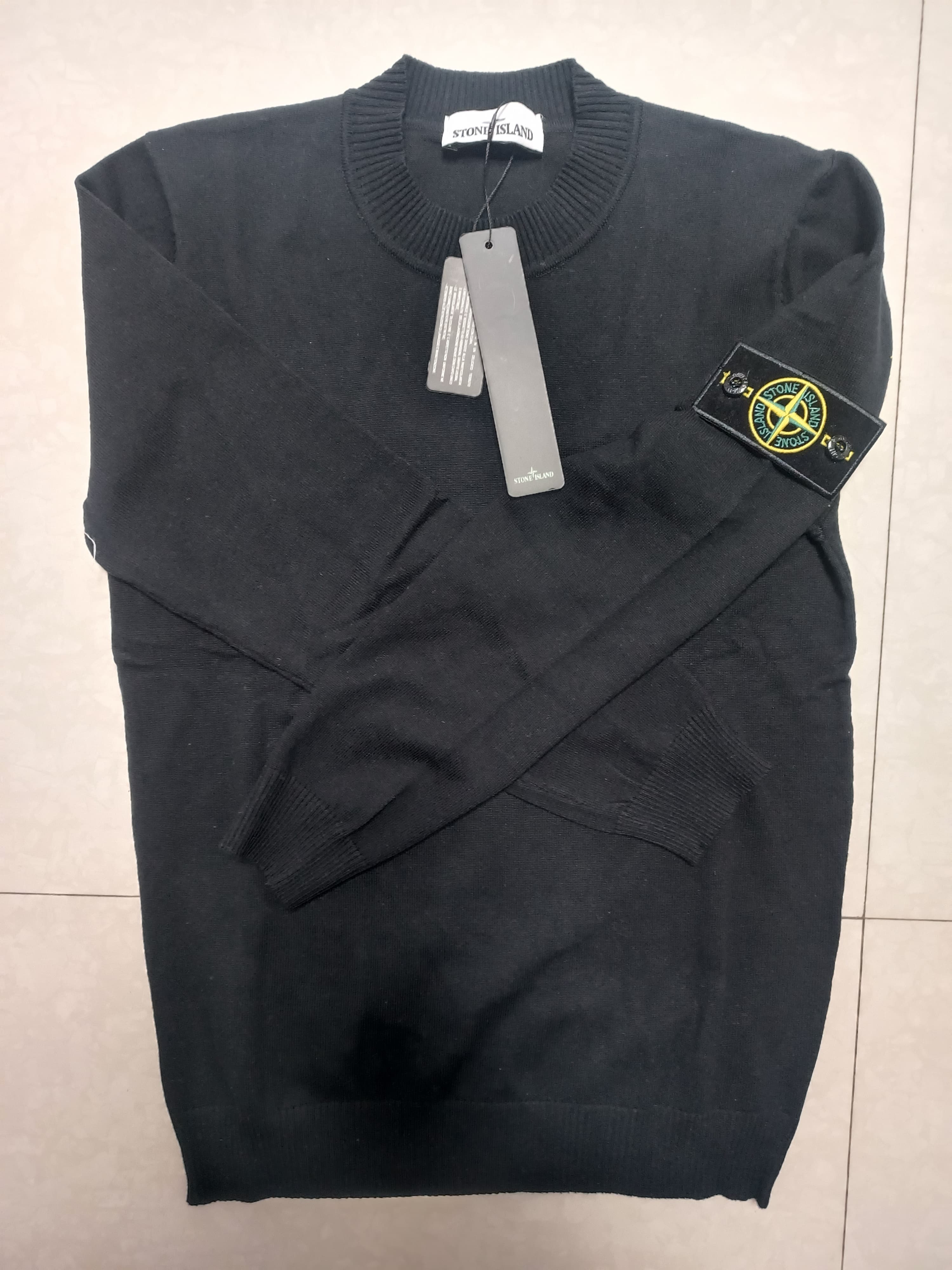 2024 Stone-Island Pull Printemps Pull à col rond T-shirt pour hommes et femmes, plus la taille, slim, manches longues, couleur unie, chemise de base