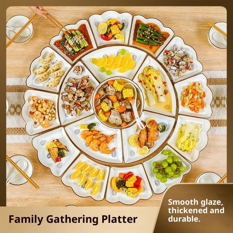 Elegant Leaf-Crown Ceramic Dinnerware Set – 6/18/22/49-Piece New Home & Family Feast Tableware, Microwave & Dishwasher Safe