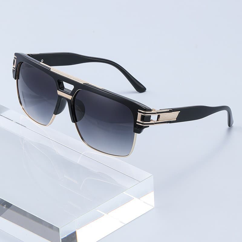 Unisex Fashion Trend Half Frame Full Frame Sunglasses Metal Frame Irregular Shape Glasses Case Not Included