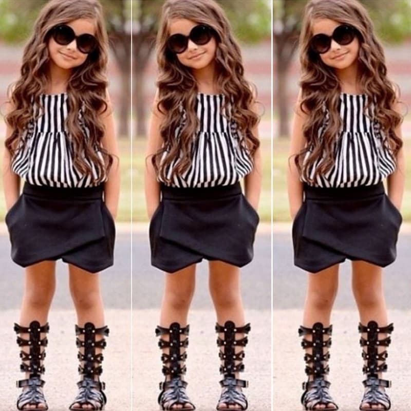 Baby Clothing Children's suit Striped top shorts two-piece children's suit