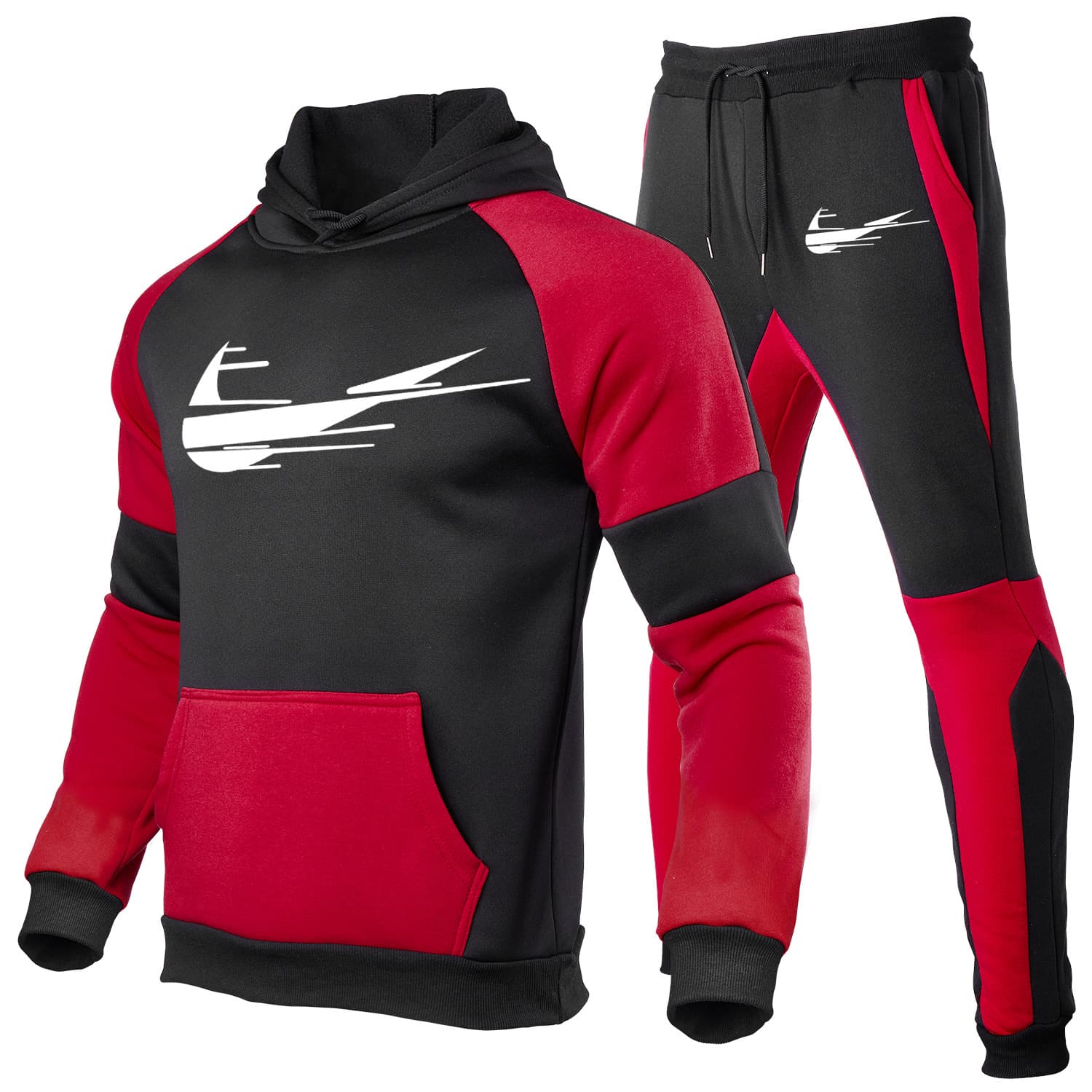 2023 nouvelle couleur contraste marque de mode impression ensemble hommes taille européenne blanc contraste panneau vêtements de sport mode deux pi
