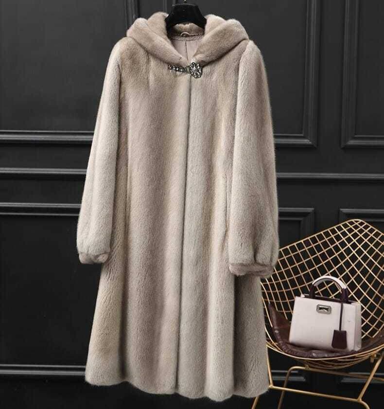 Women's Imitation Mink Coat Women's Long Fur Coat All Mink.