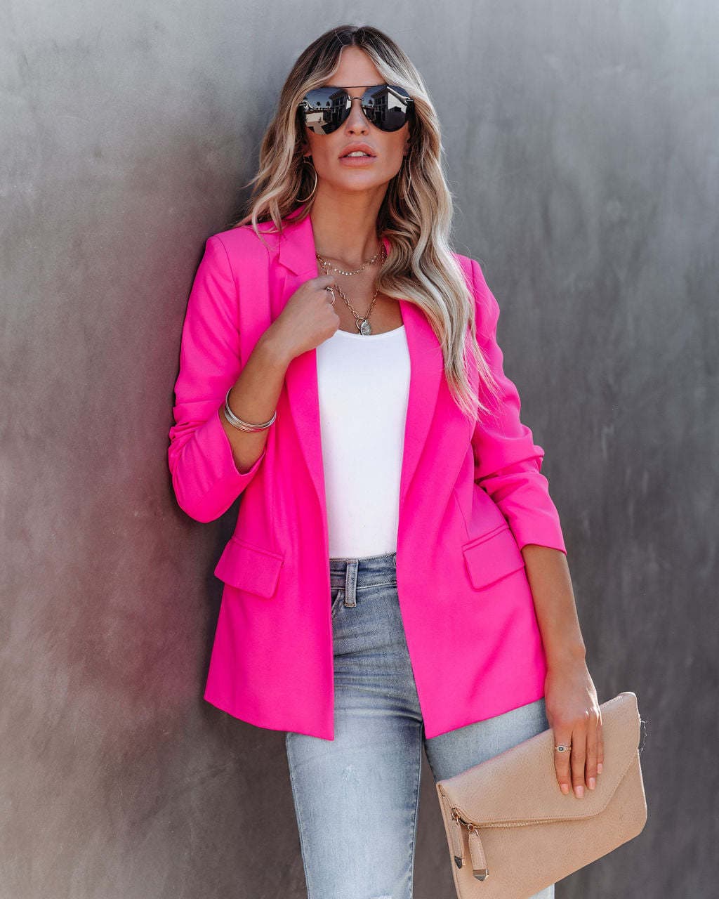 Women's Clothing spring and autumn solid color long sleeved cardigan small suit OL temperament professional slim fitting top outer