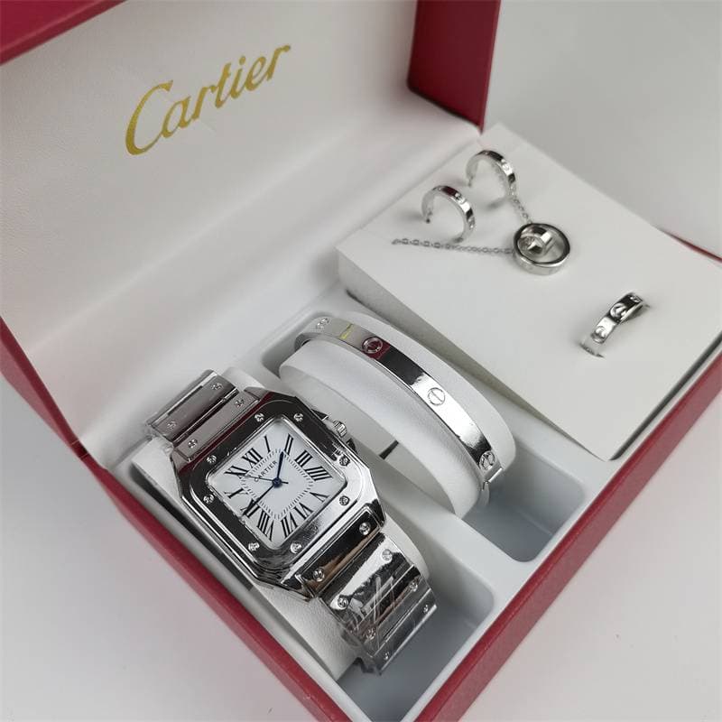 Montres pour hommes, ensemble de cinq pièces, montres à quartz à cadran carré rétro tendance