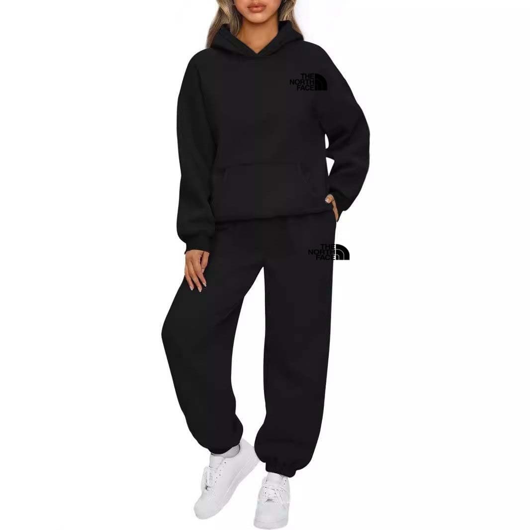 Ensemble deux pièces THE NORTH FACE pour femme : sweat-shirt à capuche ample, pantalon de jogging à manches longues, tenue de sport quotidienne