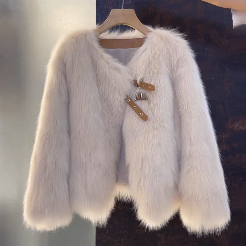 Short Fox Fur Coat Small Fragrant Button Top