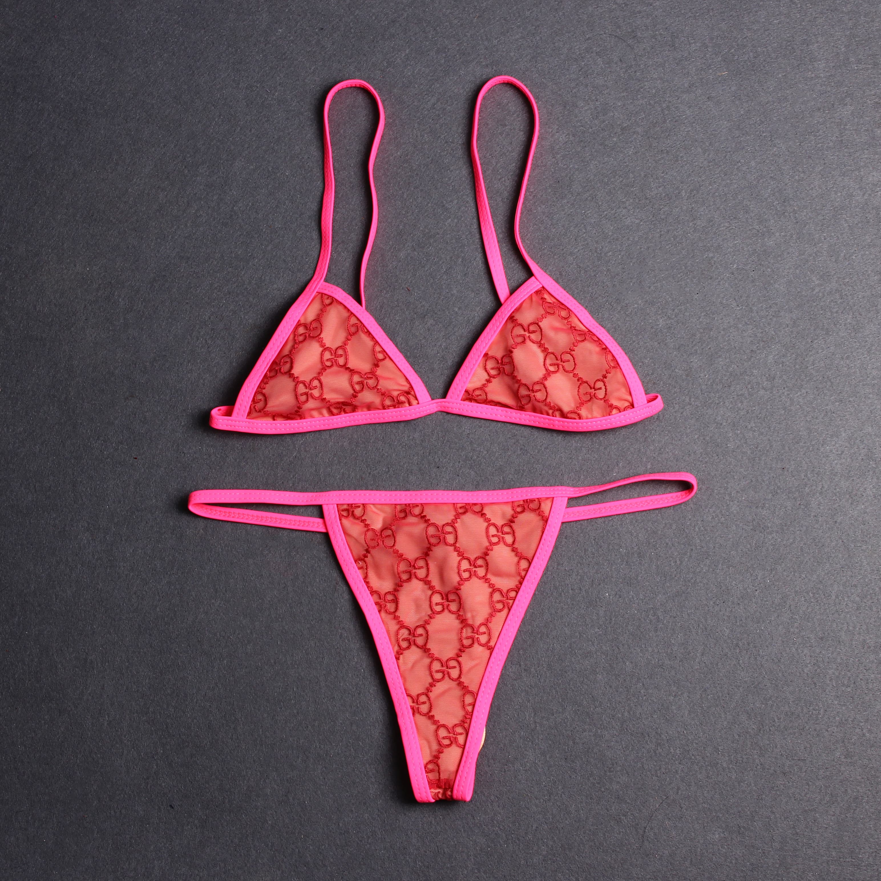 Ensemble soutien-gorge et bikini en dentelle pour femme, idéal pour l'été
