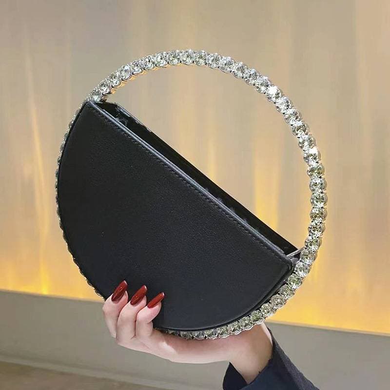 Round Crystal Diamond Bag Sparkling Clutch Bag Internet Celebrity Same Purse Little Fairy Bag Girl Small Bag