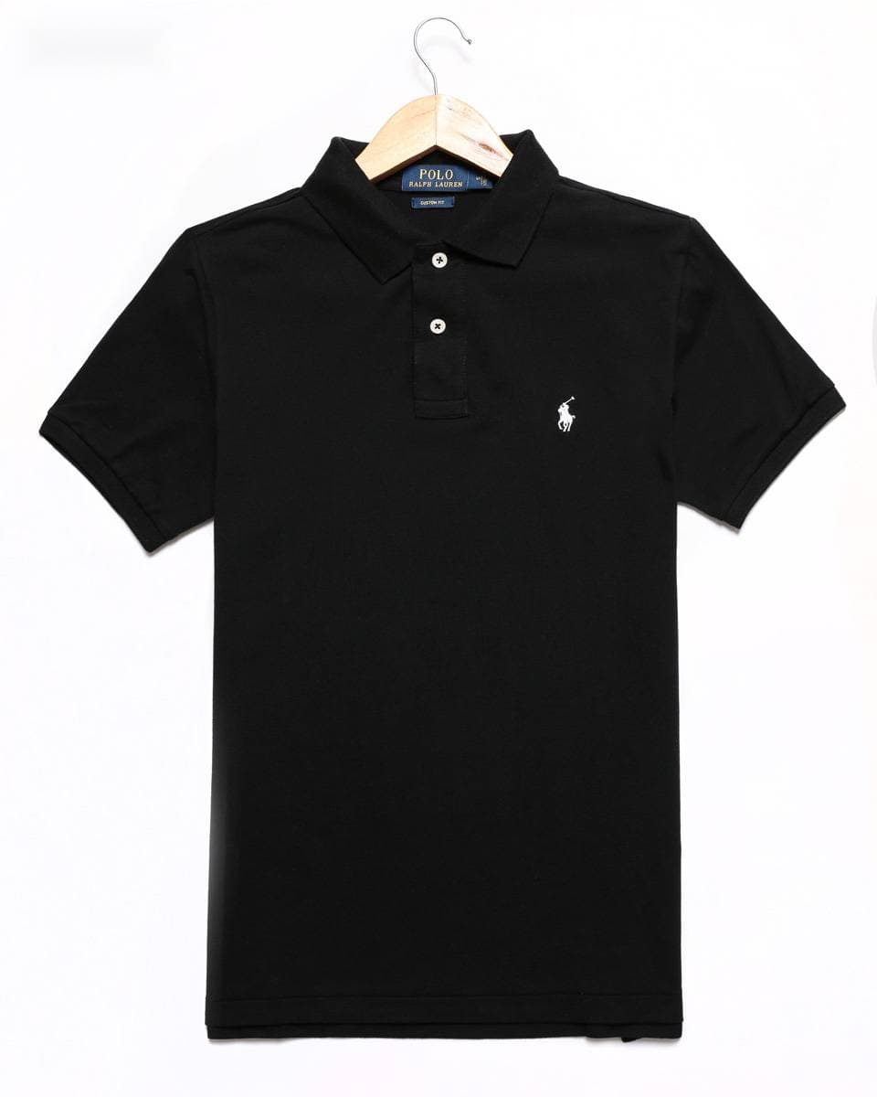 Polo RL Pony Logo pour homme, brodé, en coton uni, grande taille, manches courtes, coupe ample.