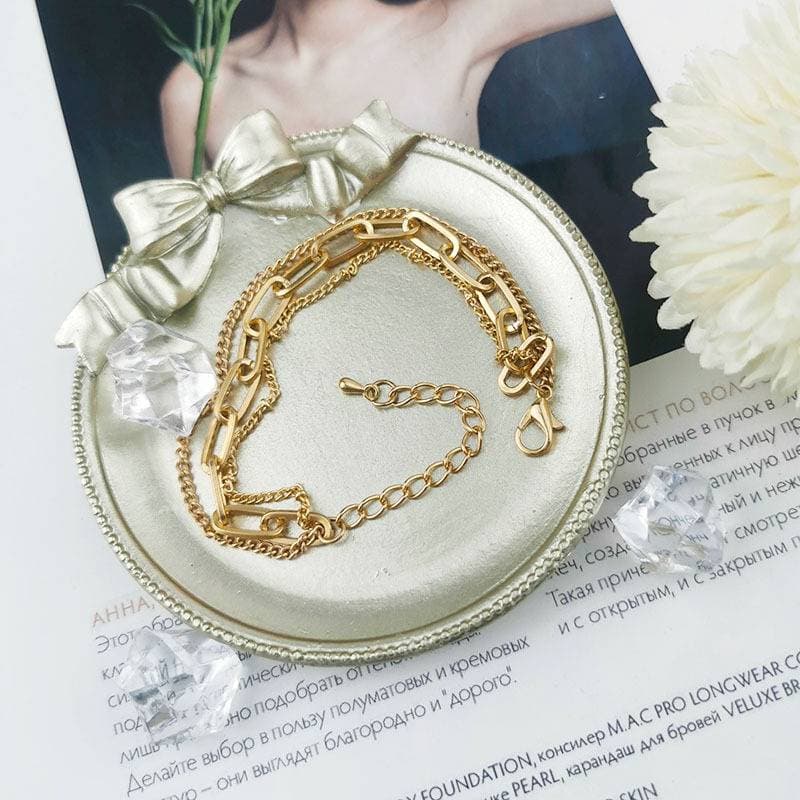 Multi layer bracelet female ins light luxury simple gold bracelet personality hand jewelry female