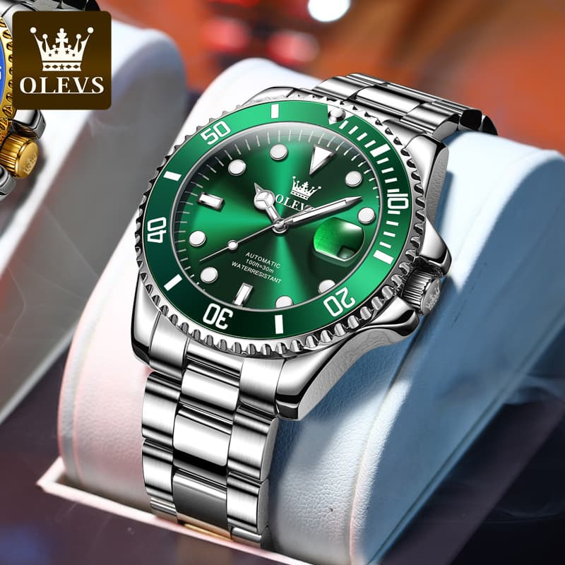 2023 New Hot Selling Lao Ou Li Shi Premium Watch Glow Waterproof Lux Green Water Ghost Mechanical Watch Men's Watch Business Watch