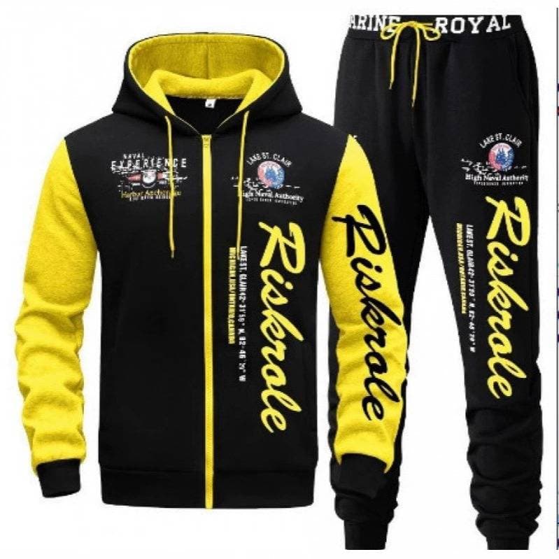 Men's Casual Hooded Sweatshirt & Jogger Pants Set - Breathable Polyester Two-Piece Outfit For Gym, Streetwear & Lounge