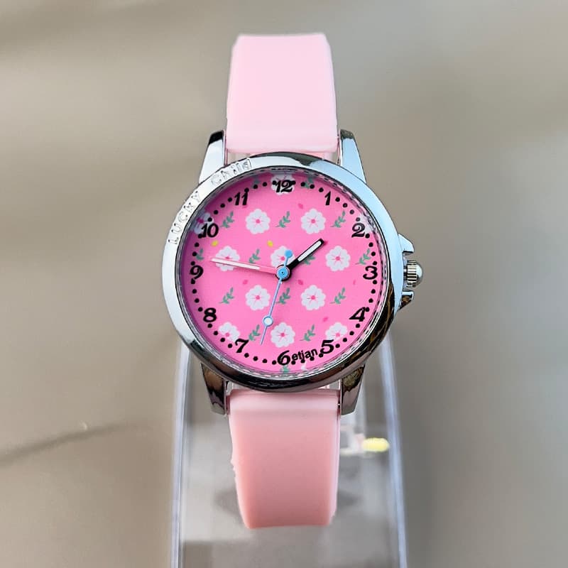 Popular Watch Cute Cartoon Cherry Blossom Girl Children's Quartz Watch New Luminous Student Girl Gift Watch