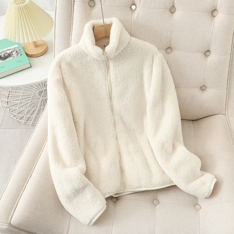 Women's Clothing Double sided long plush polar fleece jacket