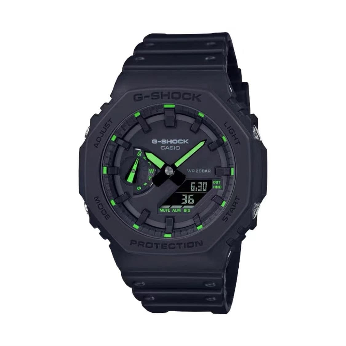 Montres de luxe pour femmes, dégradé de couleurs arc-en-ciel, transparentes, sport, multifonctions, pointeur lumineux, haut de gamme, GA-2100SRS-7A