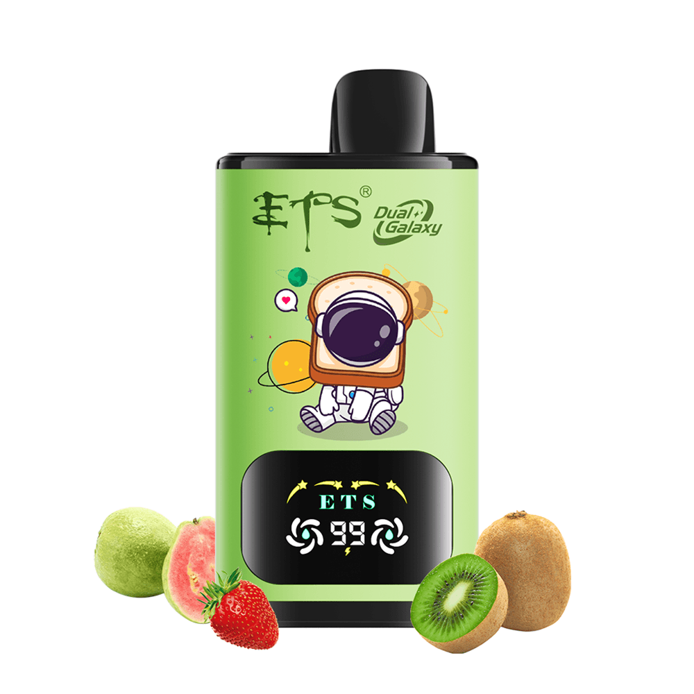 ETS Dual Galaxy 30000 bouffées Vape jetable 2 en 1, saveurs fruitées interchangeables, cigarette électronique rechargeable avec affichage numériq