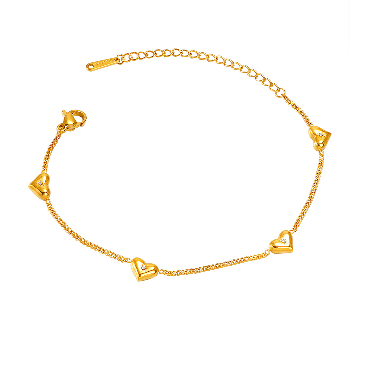 Women's Jewelry Niche Fresh Love Bracelet Titanium Steel Plated K Bright Diamond Peach Heart Fashion All Match Ins Non Fading Hand Jewelry