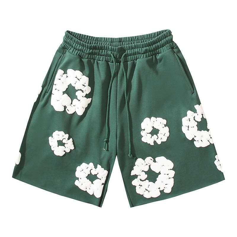 Shorts pour hommes, tendance été 2025, shorts décontractés en coton imprimé mousse