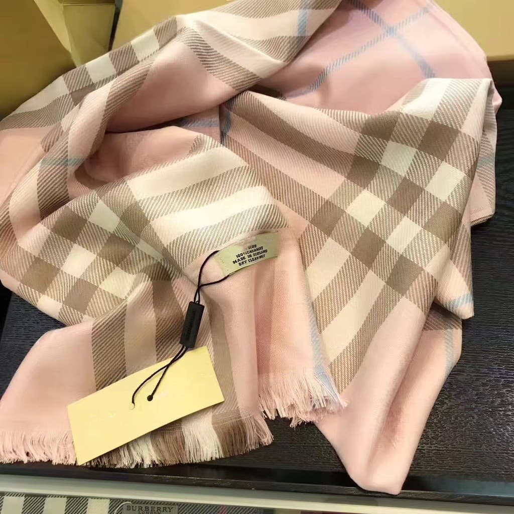 Écharpe d'hiver rose pour femme, marque de luxe, classique, en treillis, douce, en cachemire, châle, pashmina
