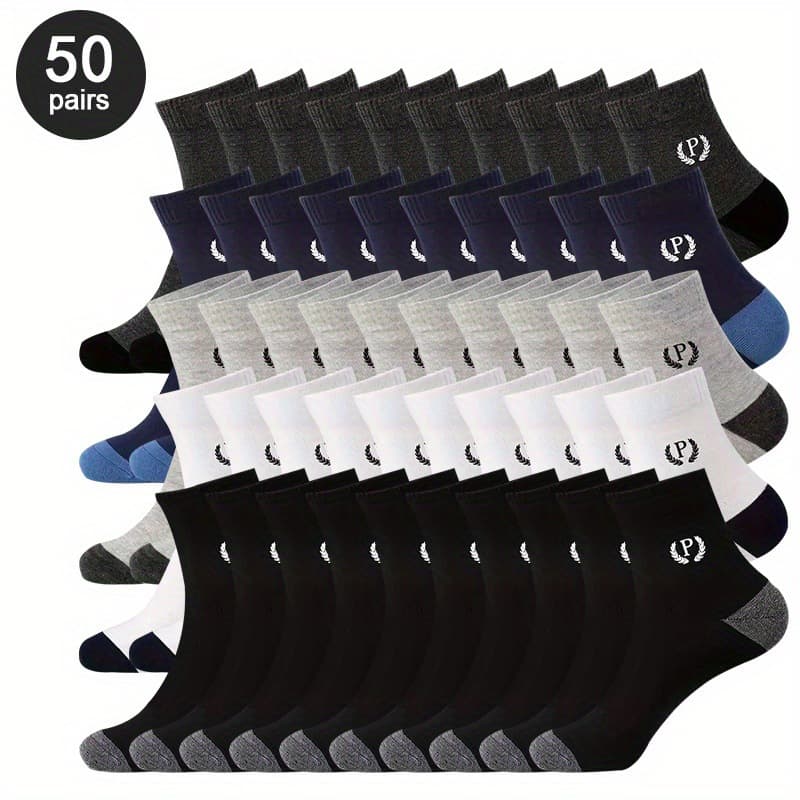 Autumn And Winter Men's High-End Mid-Calf Socks, Odor-Resistant, Sweat-Absorbent, Breathable Sports Cotton Socks