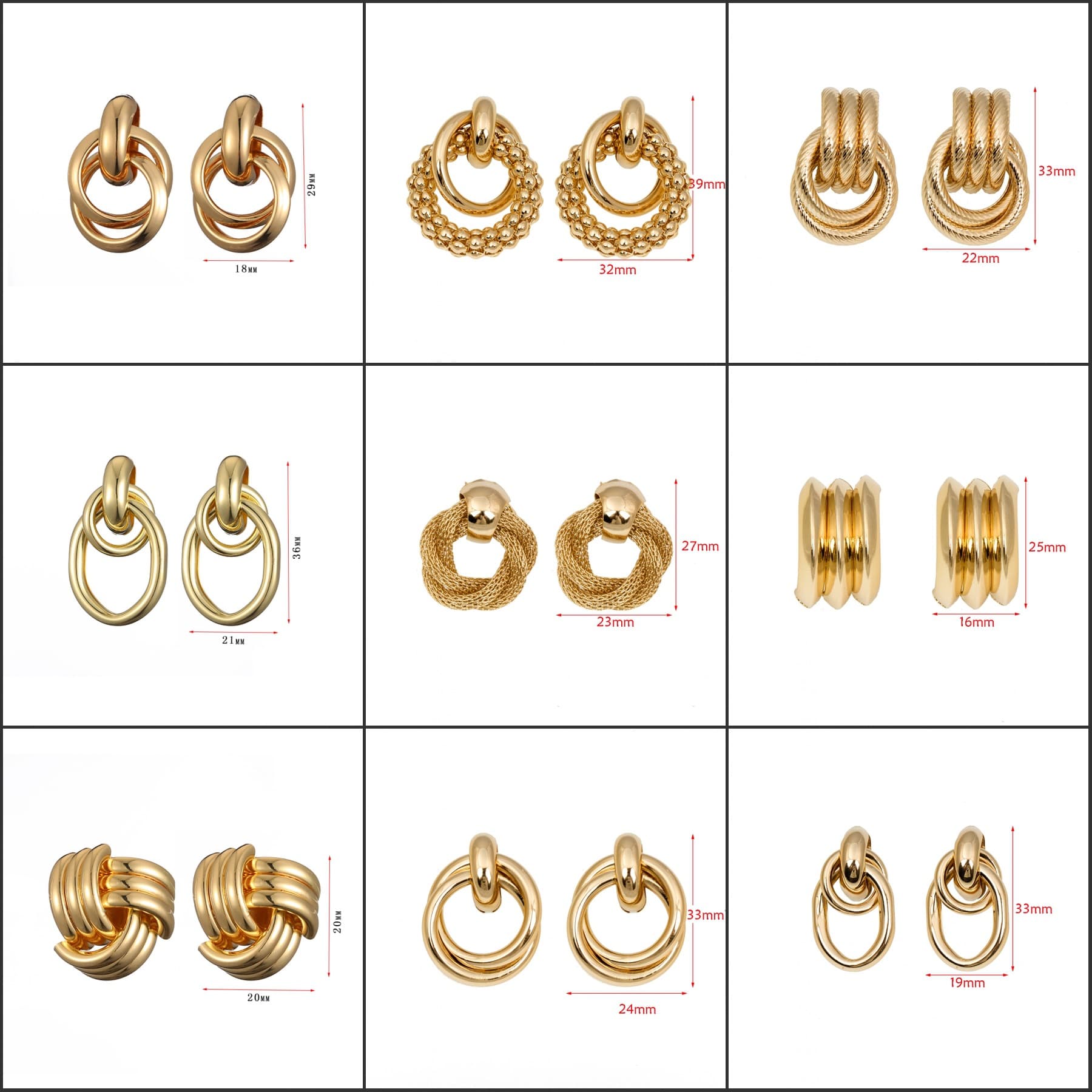 Internet Celebrity Circle Hollow Tube Series Hot-Selling Earrings For Women Same Style As Big Sister