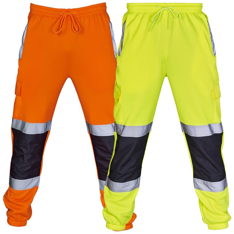 Men's Clothing Autumn And Winter New Men's Casual Pants Stitching Silver Reflective Strip Cuff Overalls