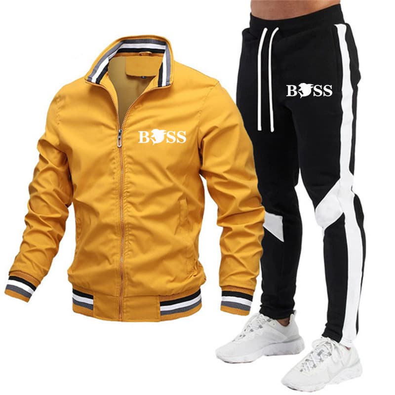 Costume décontracté pour hommes, pantalon épissé, ensemble veste de pilote de haute qualité, nouveauté 20224