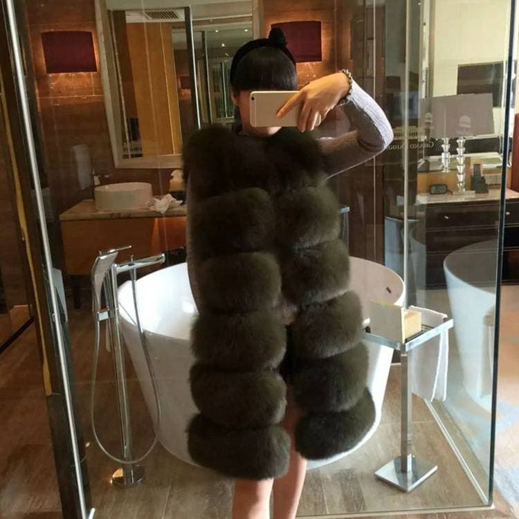 Women's Fox Fur Fur Vest New Medium Long Vest