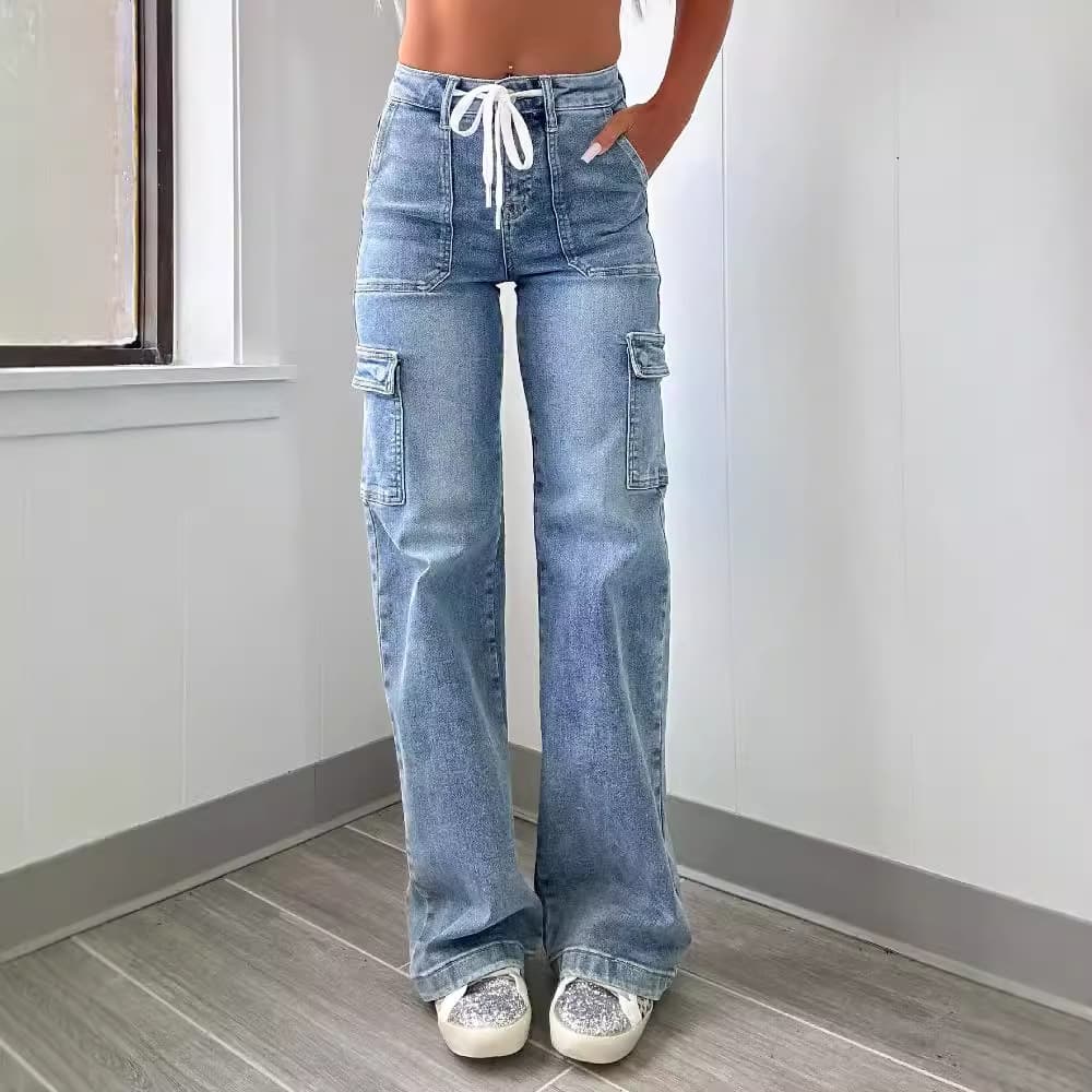 Women's Clothing Casual Lace Up Multi Pocket Functional