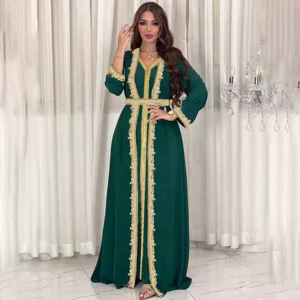 Long Sleeve Two Piece Dress Robe
