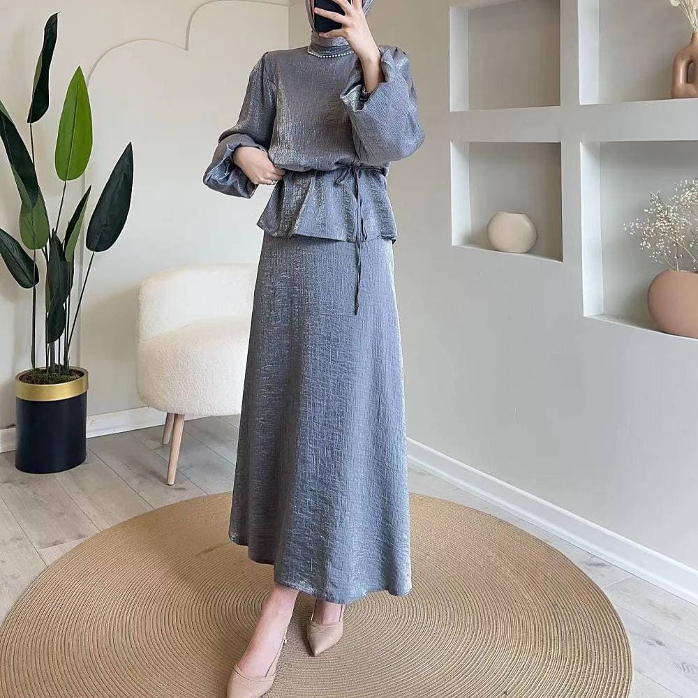 Women's Clothing New Solid Color High Collar Pullover Fashion Long Skirt Dress