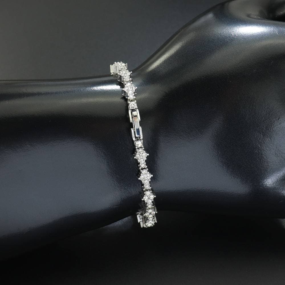 Unisex Jewelry Fashion Diamond Cross Tennis Bracelet – Hip Hop Unisex Chain Bracelet (2 Colors & 2 Sizes)​
