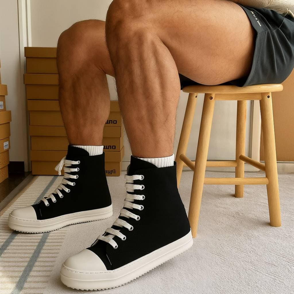 High-Top Canvas Shoes Breathable Men's Women's Couple Shoes Comfortable Casual Footwear Fashionable Board Shoes
