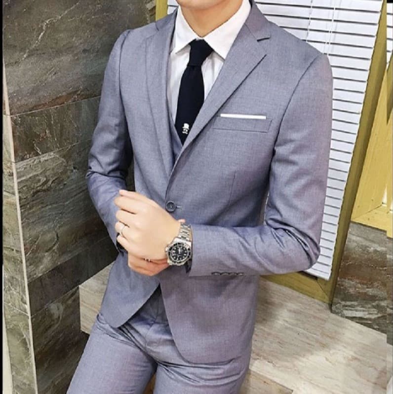 Men's Clothing Professional Suit Men's Suit Business Formal Suit Two Piece Suit Slim Korean Style Trendy Groom Wedding Dress Men's Small Suit
