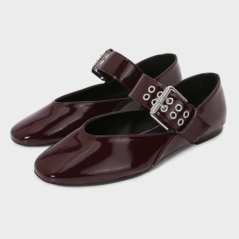 ZA2025 Black Strap Buckle Mary Jane Style Ballet New Flat Heel Round Toe Shallow Mouth Single Shoes For Women