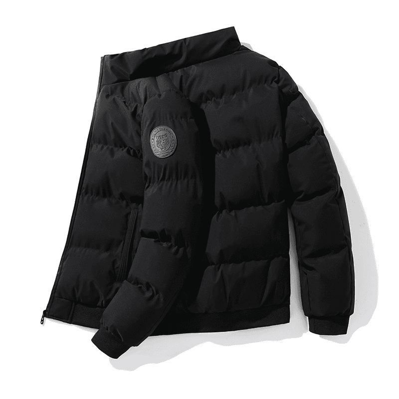 Men's clothing tiger head padded jacket thick down padded jacket standing collar short warm padded jacket