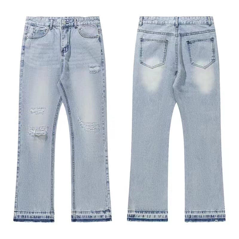 Men's Clothing Niu Wangfeng Niche Trendy Brand American Style Washed Old Loose Men's Hole Cleanfit Jeans